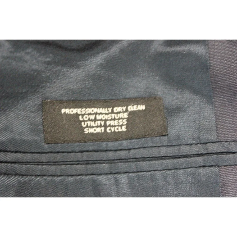 Jos a Bank 2 Piece Suit Mens  Blue 2 Btn Wool 41R Pleated Fronts 35" Waist - Picture 10 of 12